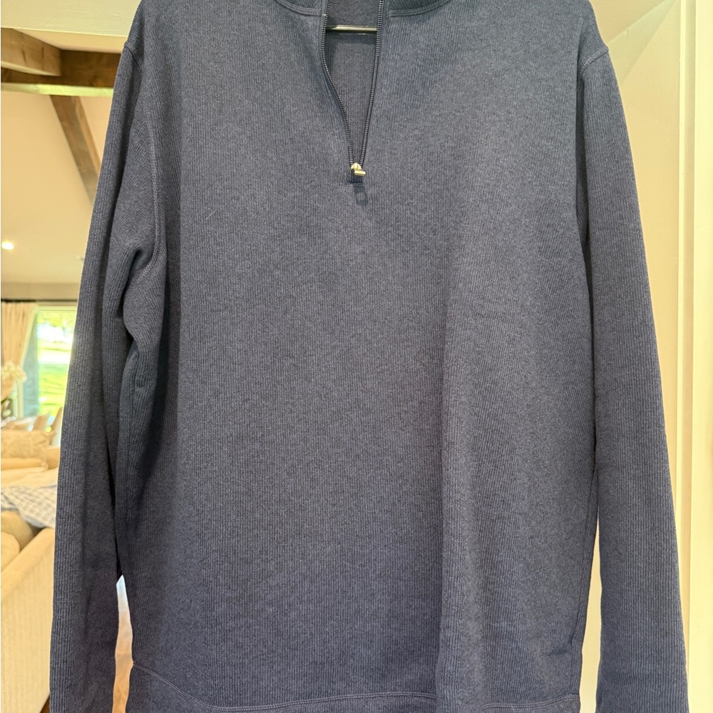 Peter Millar Navy Half-Zip Knit Pullover